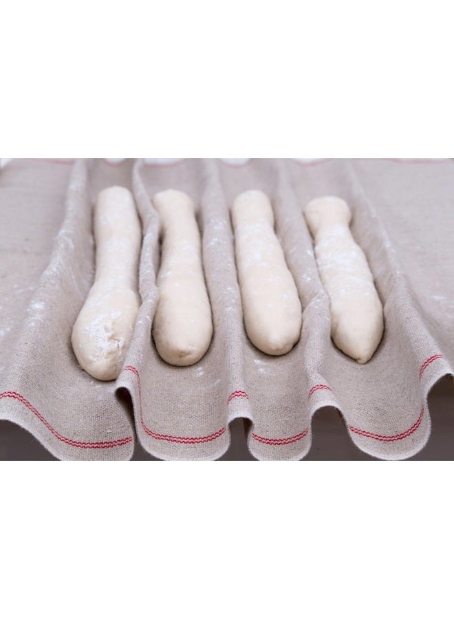 Saint Germain Bakery Alvar Premium Professional Bakers Extra Large Couche 35"x26" from France - Heavy Duty Proofing Cloth 100% Natural Flax Linen - Image 5