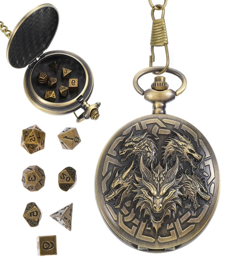 piercing 7 PCS Polyhedral Dice Set, Dice Set - Complete RPG Gaming with Pouch for Tabletop Games, Role-Playing Adventures - Image 1