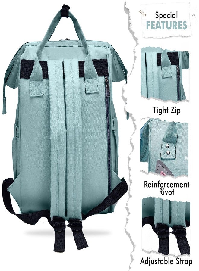 Kraptick Diaper Bag for Babies with Kitten Design, Maternity Bags, Nursing Bags for Mothers, Stylish Diaper Bags with Multiple Compartments, and Easy Carriable for Traveling (Light Green) - Image 5