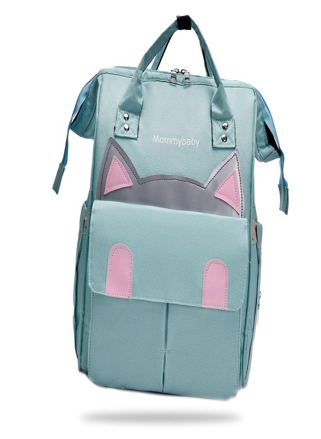 Kraptick Diaper Bag for Babies with Kitten Design, Maternity Bags, Nursing Bags for Mothers, Stylish Diaper Bags with Multiple Compartments, and Easy Carriable for Traveling (Light Green) - Image 1