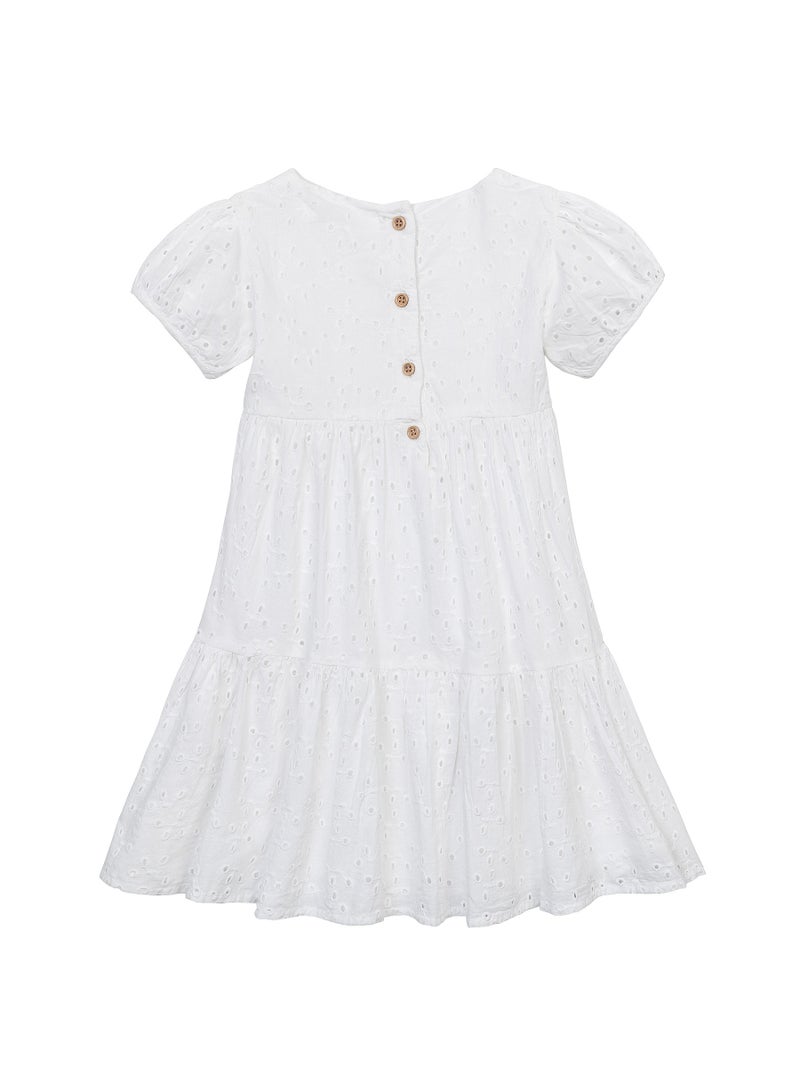 MINOTI Eyelet Puff Sleeve Dress - Image 2