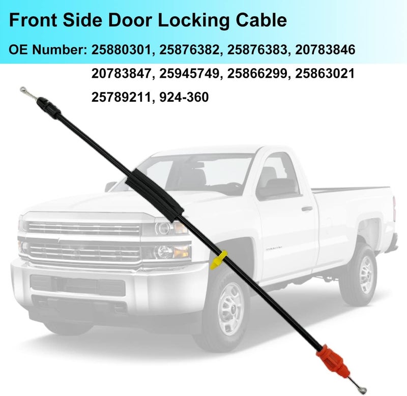 25880301 كابل قفل الباب الأمامي الأيمن والأيسر، كابل تحرير مزلاج مقبض الباب لسيارة GMC Sierra 1500 2500 3500 ولسيارة Chevrolet Silverado 1500 2500 3500 مقاوم لرذاذ الملح (للمناطق الساحلية) - Image 2