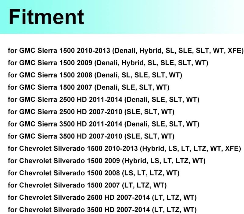 25880301 كابل قفل الباب الأمامي الأيمن والأيسر، كابل تحرير مزلاج مقبض الباب لسيارة GMC Sierra 1500 2500 3500 ولسيارة Chevrolet Silverado 1500 2500 3500 مقاوم لرذاذ الملح (للمناطق الساحلية) - Image 3