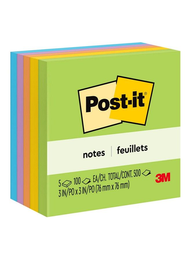 Post-it ملاحظات لاصقة 3X3 في 5 وسادات من America'S 1 Favorite Sticky Notes مجموعة Fantasy Floral بألوان جريئة قابلة للإزالة بسهولة وقابلة لإعادة التدوير (630 6An) - Image 1