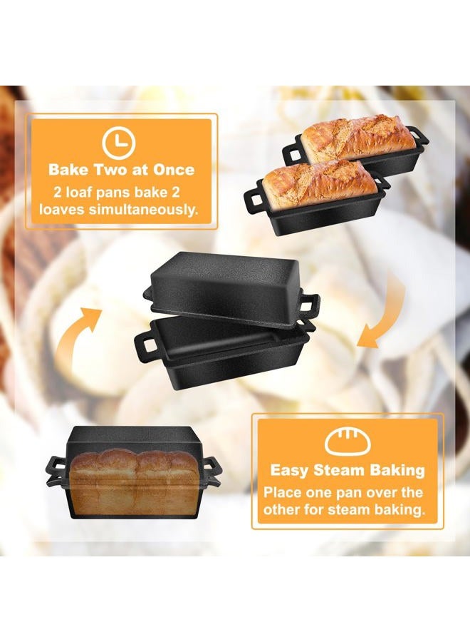 MSJGA 9×5 Inch Cast Iron Loaf Pans with Lid for Bread Baking, 2 In 1 Bread Pan with Sourdough Bread Baking Supplies - Image 3