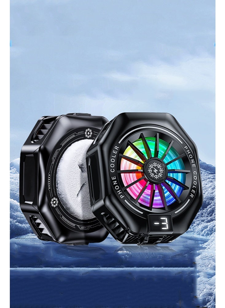 Phone Cooler, Phone Cooling Fan for Gaming, 2 Modes, Adsorption Design, Semiconductor Phone Cooler with RGB Light,Mini Phone Cooler for Mobile Phone Tablet PC - Image 2