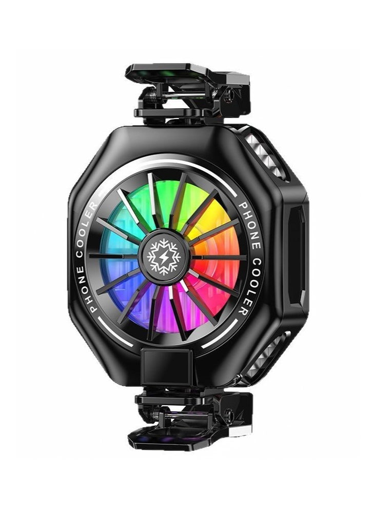 Phone Cooler, Phone Cooling Fan for Gaming, 2 Modes, Adsorption Design, Semiconductor Phone Cooler with RGB Light,Mini Phone Cooler for Mobile Phone Tablet PC - Image 1