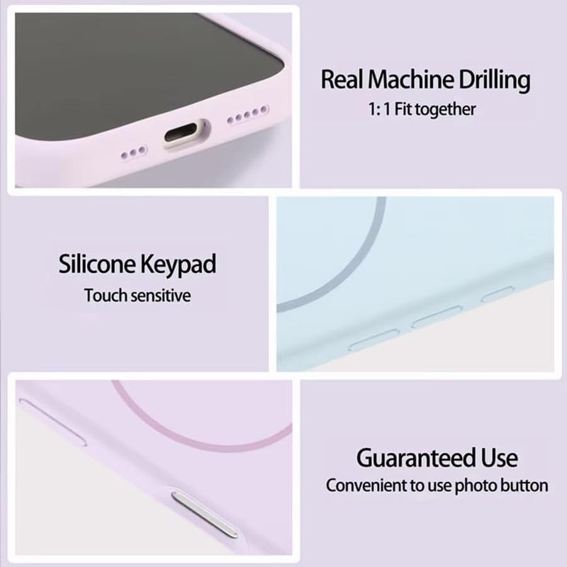 سيليكون غطاء سيليكون مغناطيسي فاخر لهاتف آيفون 17 وردي اللون متوافق مع سلسلة آيفون - مقاوم للصدمات، نحيف، ناعم الملمس، مع دعم الشحن اللاسلكي المغناطيسي - Image 5
