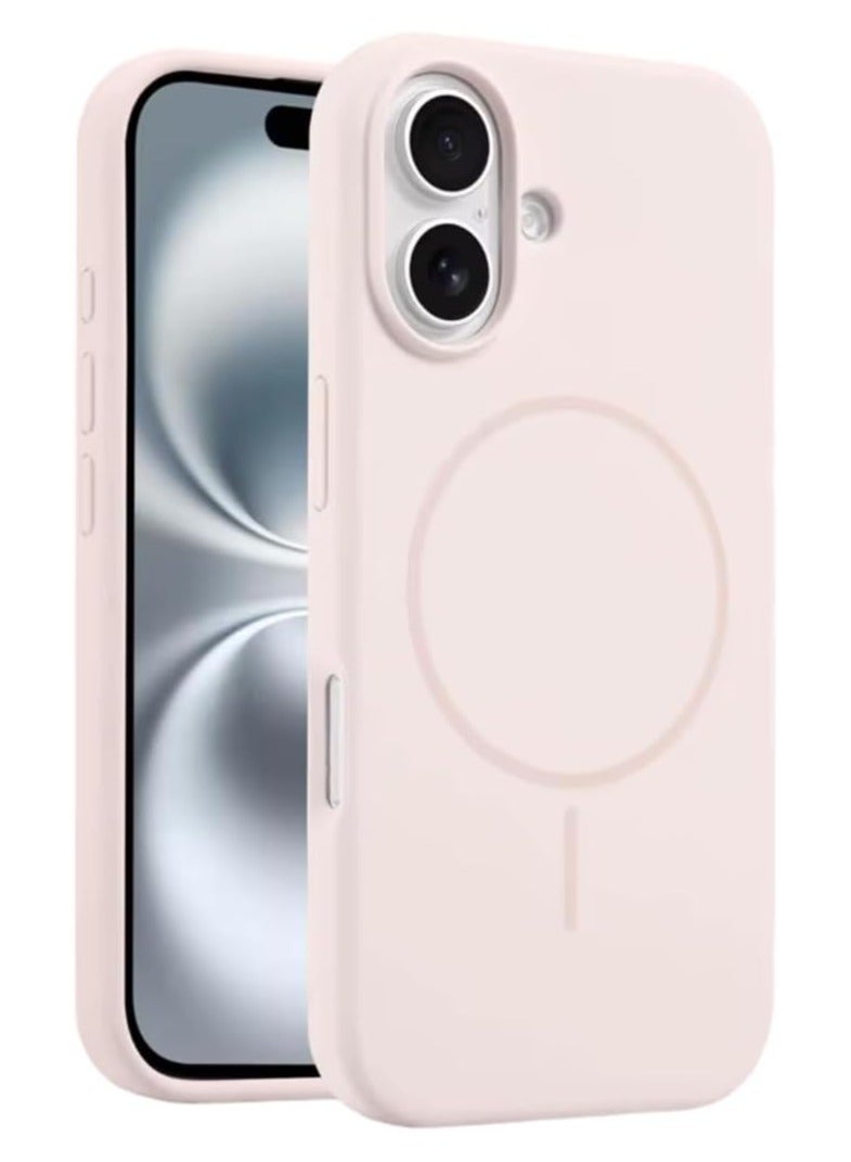 سيليكون غطاء سيليكون مغناطيسي فاخر لهاتف آيفون 17 وردي اللون متوافق مع سلسلة آيفون - مقاوم للصدمات، نحيف، ناعم الملمس، مع دعم الشحن اللاسلكي المغناطيسي - Image 1