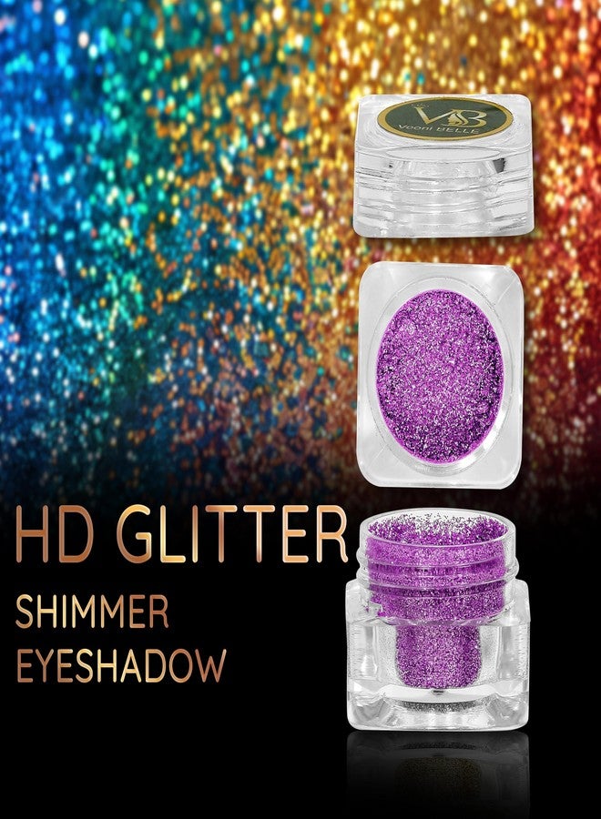 Veoni Belle HD Holographic loose Glitter eyeshadow for eye makeup -Sapphire Pink (5g) - Image 3
