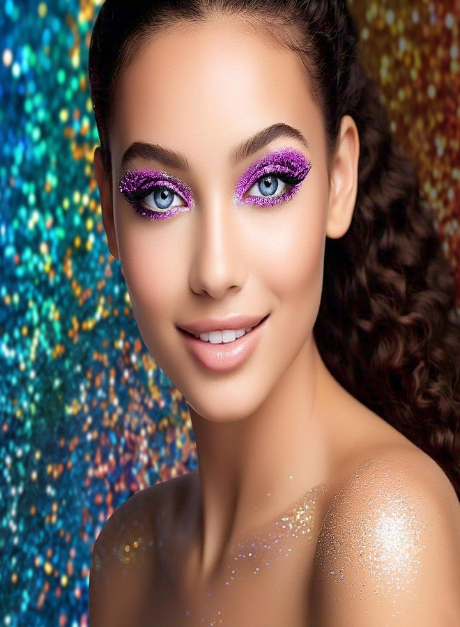 Veoni Belle HD Holographic loose Glitter eyeshadow for eye makeup -Sapphire Pink (5g) - Image 4
