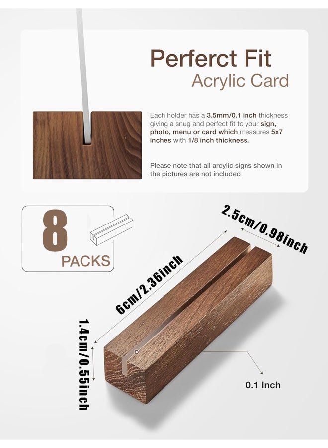 8PCS Wooden Table Number Place Card Holders For Wedding Restaurant Office Party Decor - Image 2