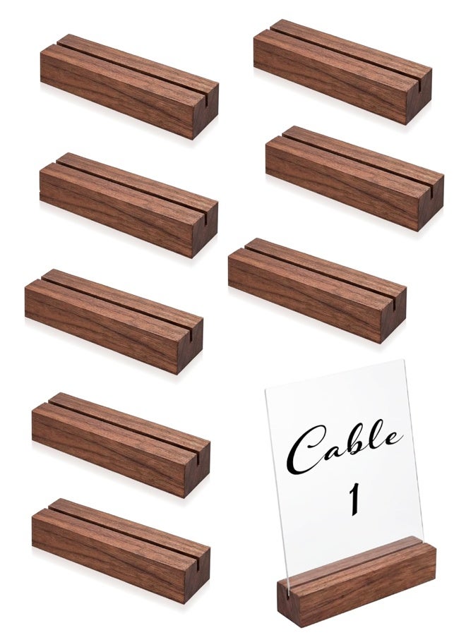 8PCS Wooden Table Number Place Card Holders For Wedding Restaurant Office Party Decor - Image 1