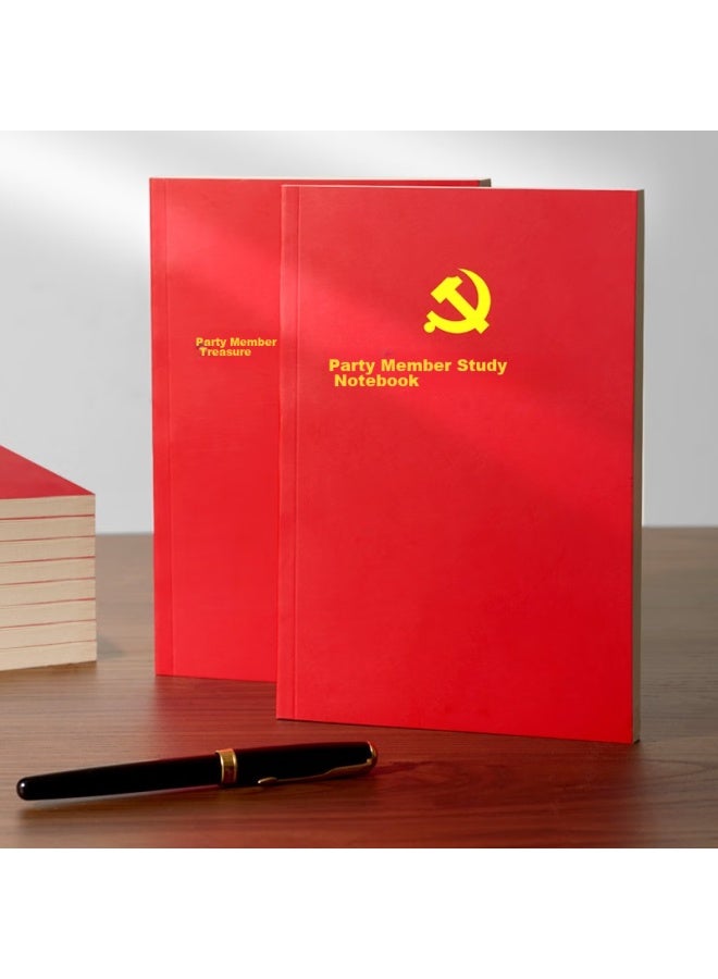 Uhoo Party Member Study Notebook, Party Member Notebook, A5/80 Sheets, 1 Pack, Business Meeting Minutes Diary, Red 0002 - Image 5