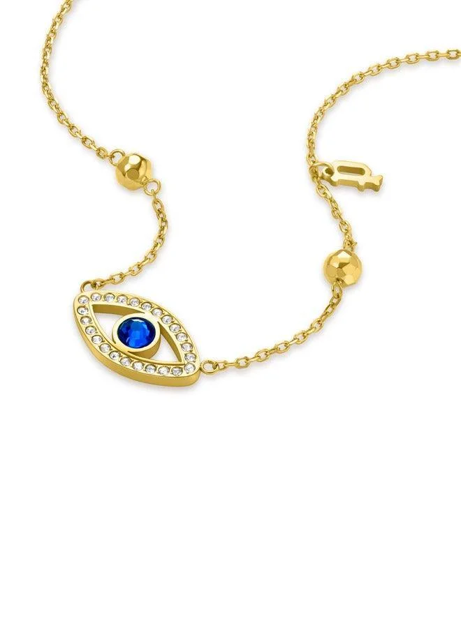 بوليس Eye Gold Plated Ladies Necklace With Blue and White Crystals 450+50MMPEJLN0003104