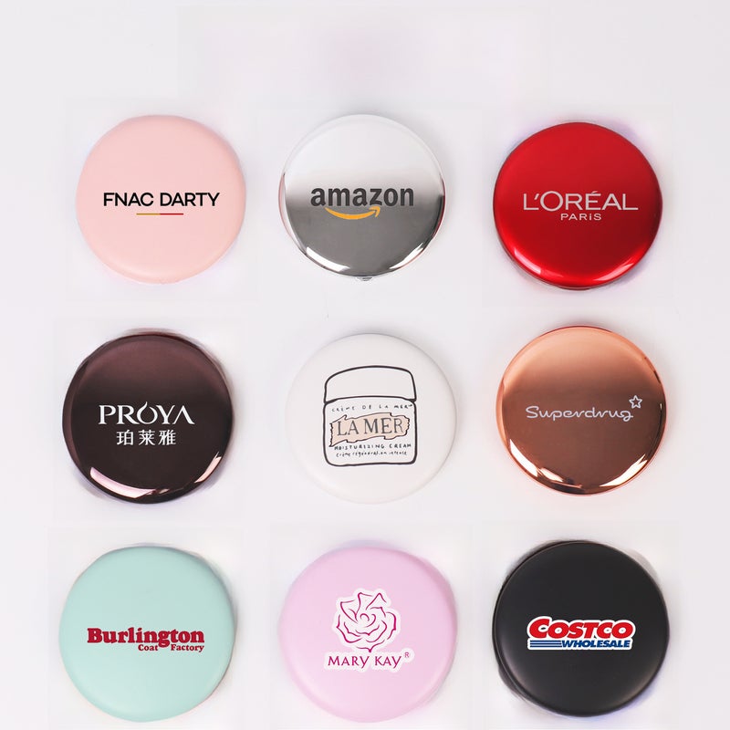 Cross-border folding led makeup mirror with light gift compact round beauty mirror double-sided 2X magnifying handheld mirror hot sale(White) - Image 5