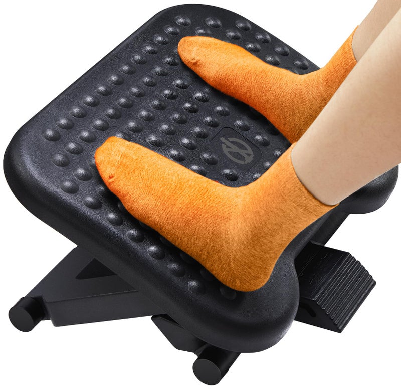 ErGear ErGear Under Desk Footrest Adjustable Foot Rest with 3 Height Settings and 30Degree Angle Ergonomic Desk Foot Rest with Massage Texture Foot and Leg Rest for Home Office