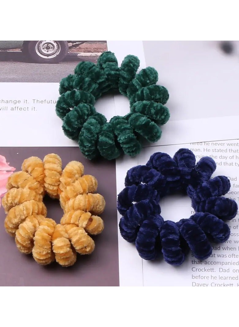 Goolsky 3pcs Classic and Fashionable Spiral Phone Cord High Elastic Hair Ring Hair Rope for Women and Girls to Tie Braids Thick Hair, Thin Hair, Curly Hair Applicable - Image 1