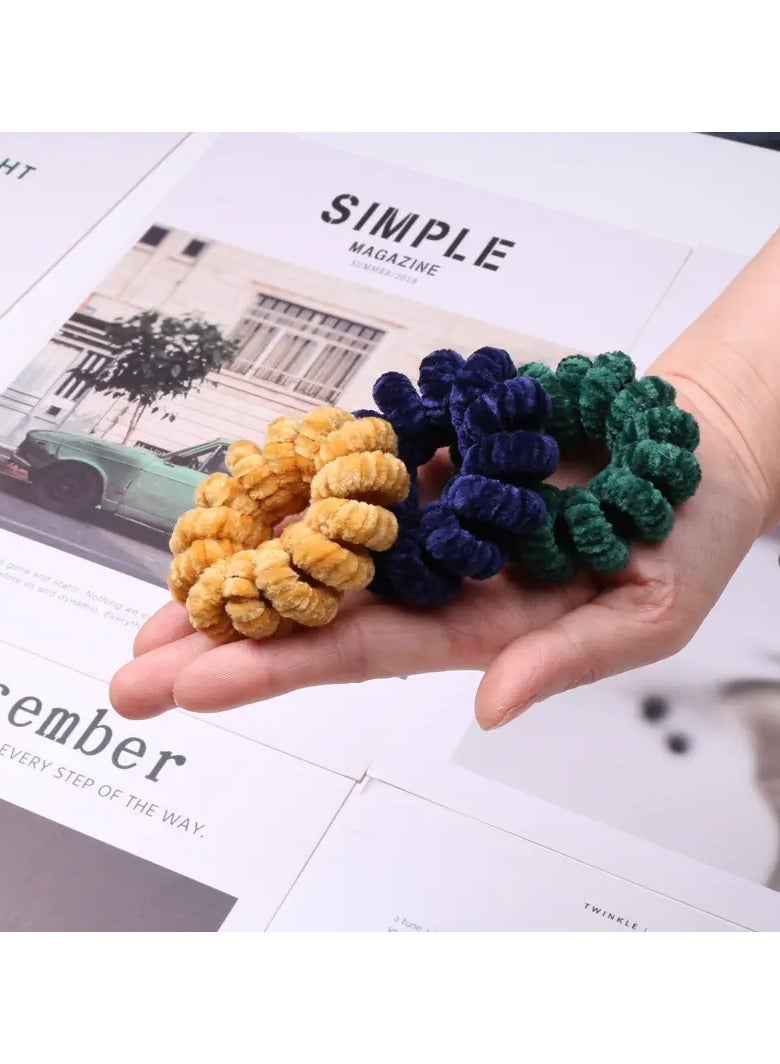 Goolsky 3pcs Classic and Fashionable Spiral Phone Cord High Elastic Hair Ring Hair Rope for Women and Girls to Tie Braids Thick Hair, Thin Hair, Curly Hair Applicable - Image 2