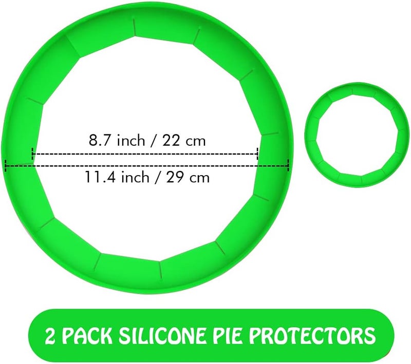 Antenda Adjustable Silicone Pie Crust Shields - Baking Protectors Cover Pie Edge, Fit 8-11.4 Inch Pies - Image 3