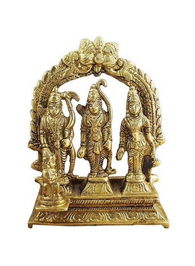 Pick End Now Antique Brass Made Lord Ram Darbar | Product Dimensions - 3.0x1.0x3.2 in, 250Gm - Image 1