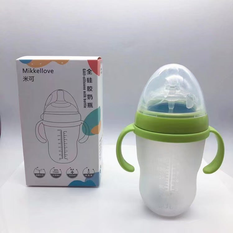 Nano Silver Antibacterial Silicone Bottle 70 Caliber Shixi Bottle Anti-Fall And Anti-Choking Gods For Weaned Babies - Image 1