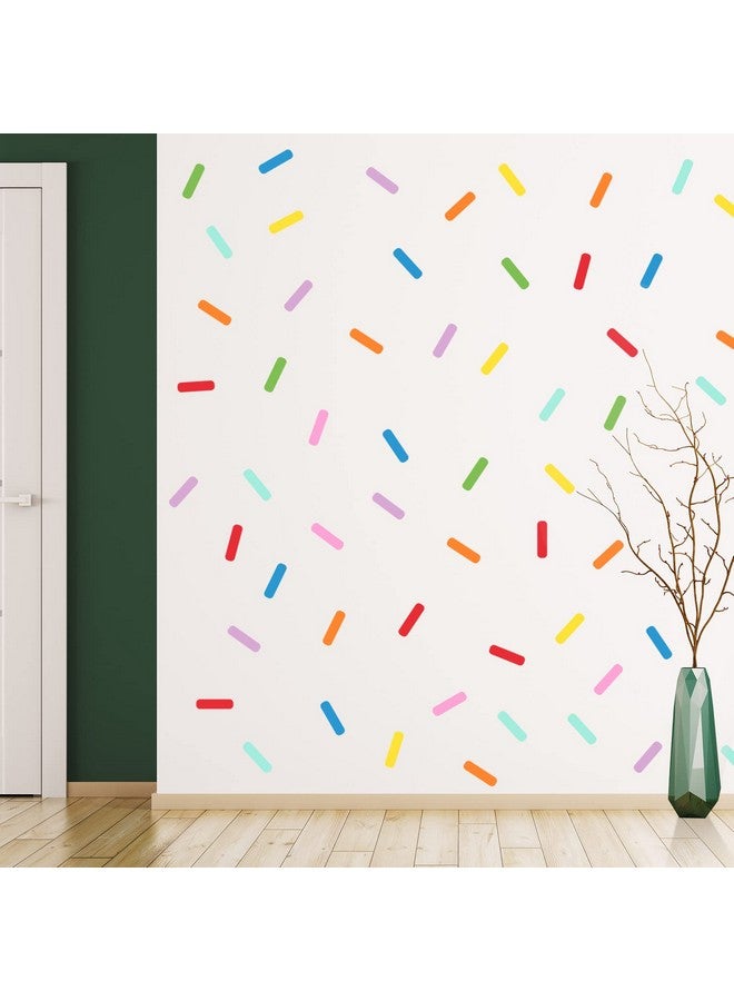 Supzone 128Pcs Colorful Sprinkles Decals Confetti Wall Stickers Mini Bar Matte Finish Vinyl Art Sticker for Kids Nursery Playroom Teen Girl's Bedroom Dorm Home Decoration - Image 2