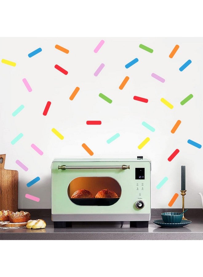 Supzone 128Pcs Colorful Sprinkles Decals Confetti Wall Stickers Mini Bar Matte Finish Vinyl Art Sticker for Kids Nursery Playroom Teen Girl's Bedroom Dorm Home Decoration - Image 3