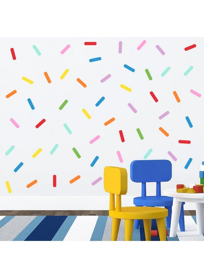 Supzone 128Pcs Colorful Sprinkles Decals Confetti Wall Stickers Mini Bar Matte Finish Vinyl Art Sticker for Kids Nursery Playroom Teen Girl's Bedroom Dorm Home Decoration - Image 1