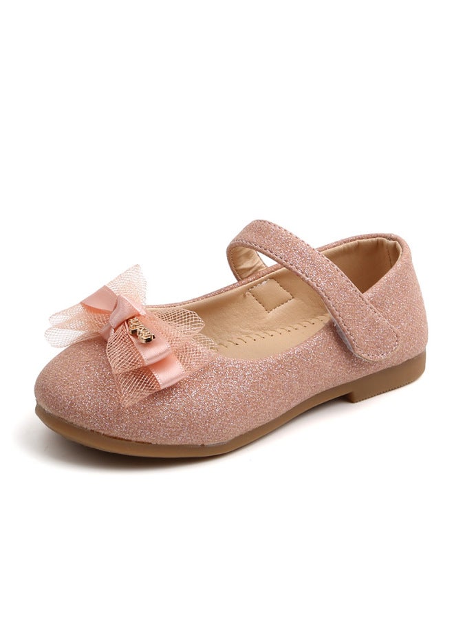 Spring And Autumn New Small Shoes Children's Lace Bow Princess Shoes Girls Shiny Small Leather Shoes A Generation Of Hair