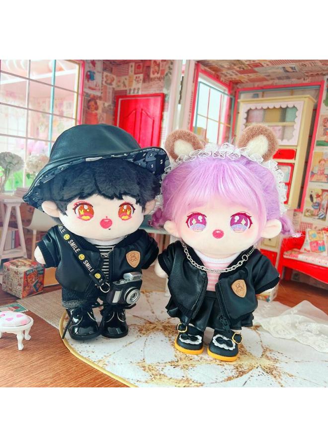 20cm Cotton Doll Clothes Star Doll Nude Leather Rod Dress Strap Dress Normal Body Plump Body Cotton Toy-Specifications:20cm-Color:Shield Bear Jacket - Image 4