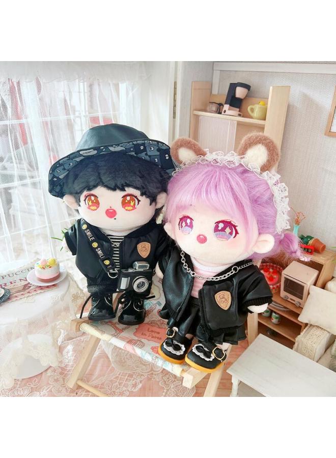 20cm Cotton Doll Clothes Star Doll Nude Leather Rod Dress Strap Dress Normal Body Plump Body Cotton Toy-Specifications:20cm-Color:Shield Bear Jacket - Image 5