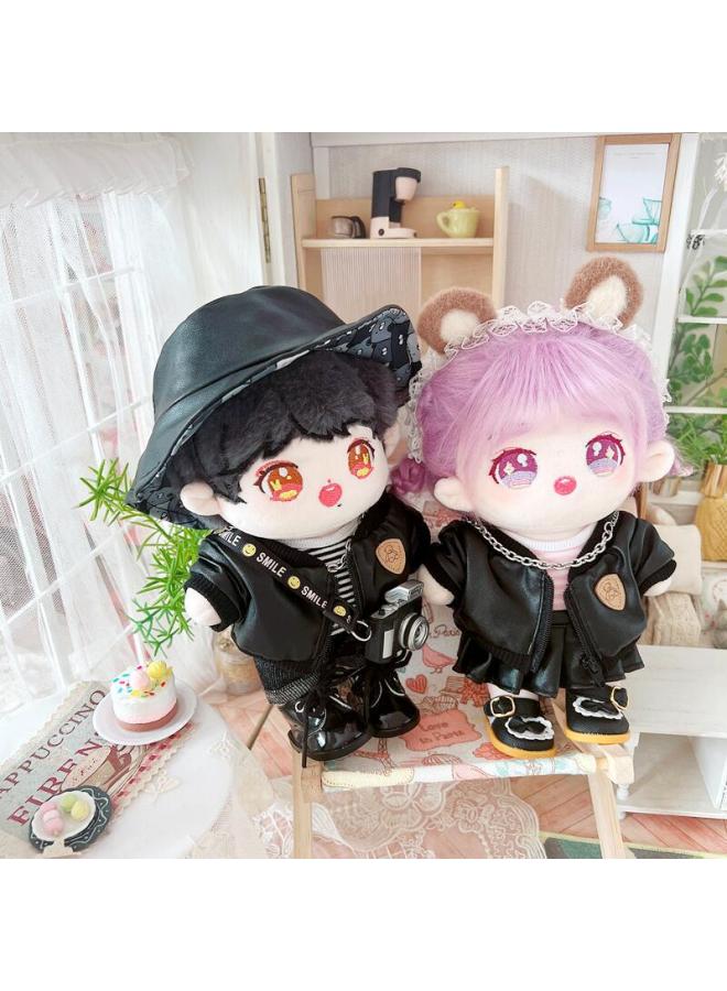 20cm Cotton Doll Clothes Star Doll Nude Leather Rod Dress Strap Dress Normal Body Plump Body Cotton Toy-Specifications:20cm-Color:Shield Bear Jacket - Image 3