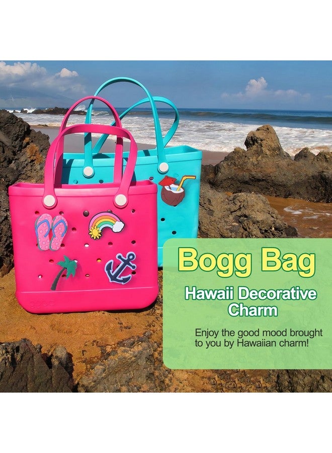 Mity Rain 5 Pcs Beach Charms Compatible With Bogg Bag, Silicone Hawaii Accessories Charm With Sturdy Clips, Decorative Accessories Inserts Anchor/Coconut/Palm/Slipper/Rainbow Charms For Beach Totes  - Image 5