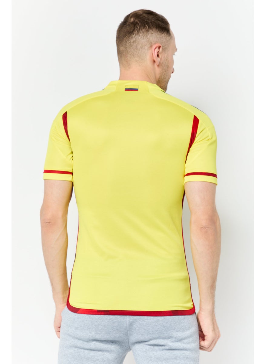 Adidas Men Sportswear Fit Short Sleeve Football Jersey, Yellow  - Image 4