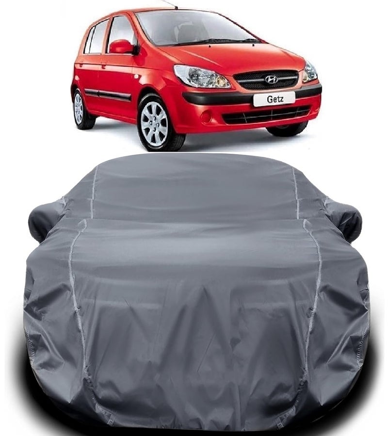 PODWILS Hyundai Getz Car Cover Waterproof/Getz Car Cover/Hyundai Getz Cover with Triple Stitched Fully Elastic Ultra Surface Body Protection (Grey Look) - Image 1
