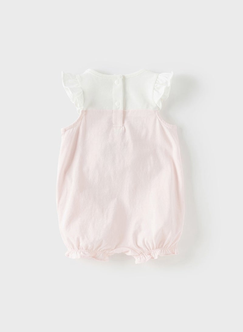 Dave & Bella Baby Girl Cotton Romper with 3d Heart detail - Image 5