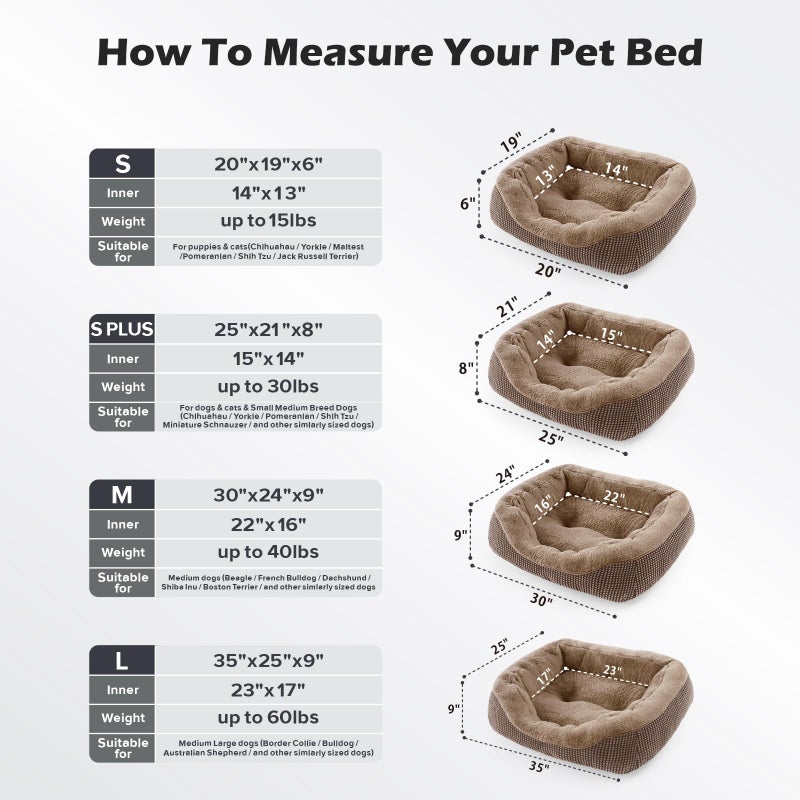 INVENHO Small Dog Bed Orthopedic Warming Soft Calming Sleeping Durable with Anti-Slip Bottom - Image 5