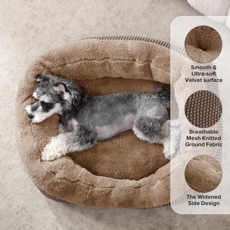 INVENHO Small Dog Bed Orthopedic Warming Soft Calming Sleeping Durable with Anti-Slip Bottom - Image 2