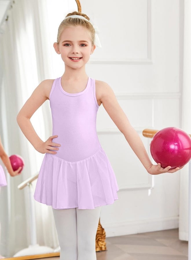 Arshiner Kid Girls Hollow Back Ballet Leotard with Skirt Sleeveless Dance Dresses - Image 2