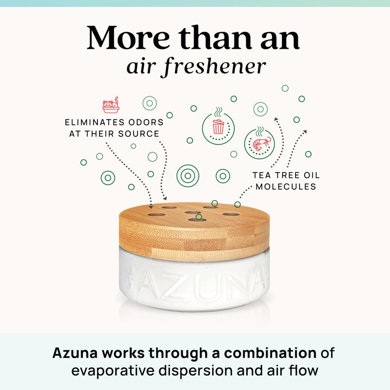 Azuna Air Freshener and Odor Eliminator for Strong Odor Gel 24oz Refill Pouch with Tea Tree Oil | Plant-Based & Long Lasting | Pet, Smoke, Home and Bathroom | Amalfi Breeze | Last 60-90 Days - Image 2