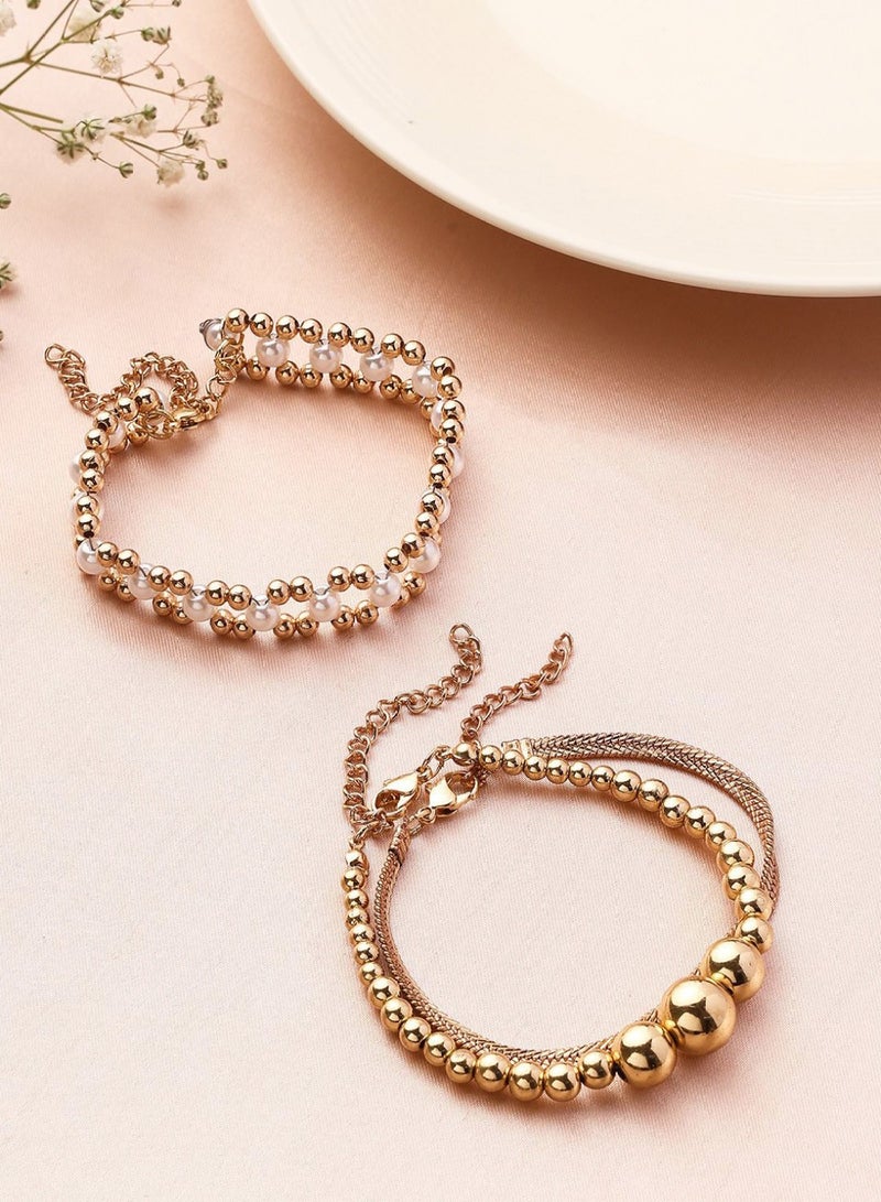 Priyaasi Women Pearls Wraparound Bracelet  - Image 1