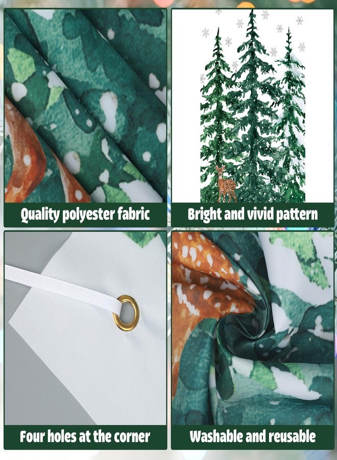 Fairooth Christmas Front Door Cover Xmas Tree Door Cover Banner Merry Christmas Door Hanging Backdrop Decorations for Home Indoor Outdoor Winter Holiday Party Decor, 70.9 x 35.4 Inch - Image 3