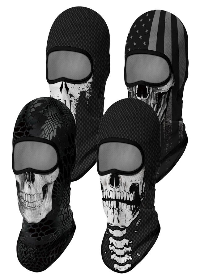 M-YOUNG 4PCS Balaclava Full Face Mask Ski Mask UV Protection Cover Motorcycle Full Face Mask for Men Women (US, Alpha, One Size, Skull) - Image 2