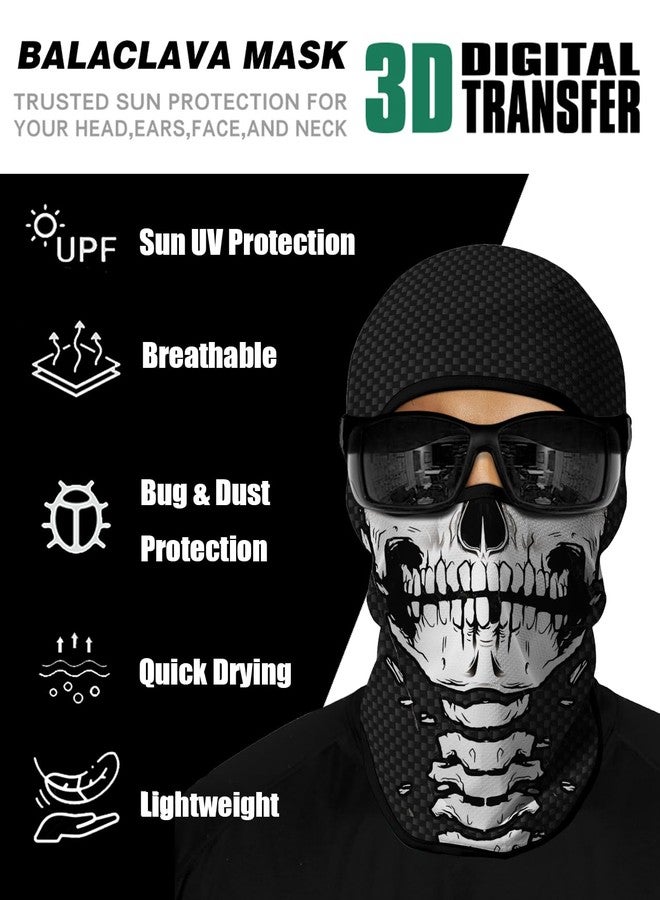 M-YOUNG 4PCS Balaclava Full Face Mask Ski Mask UV Protection Cover Motorcycle Full Face Mask for Men Women (US, Alpha, One Size, Skull) - Image 3