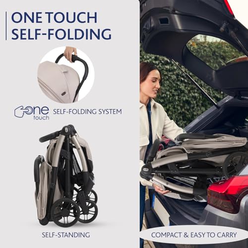 Chicco Goody XPlus Stroller | One-Touch Self-Fold | Padded Seat & Shock-Absorber Wheels | 4 Recline Positions | Adjustable Backrest | Birth to 5 Years | UV50+ Extendable Canopy | Sandshell Colour - Image 3