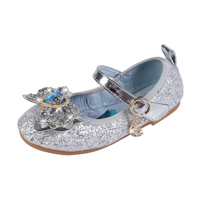 Aisha Princess Shoes Fashion Spring New Girls' Shoes Children'S Soft-Soled Little Girl'S Crystal Shoes Sequined Baby Shoes - Image 1