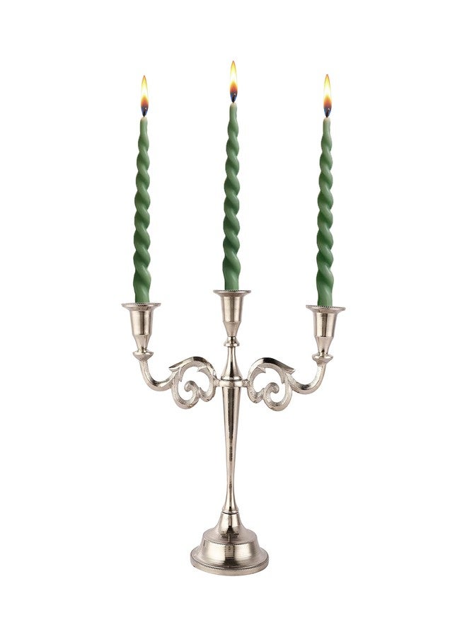 Rely+ 3 Arm Silver Candelabra Tall Candle Holder Candlesticks Holders for Table Candle Holders for Home Christmas Decor Wedding Parties Dining Table Centerpiece - Image 1