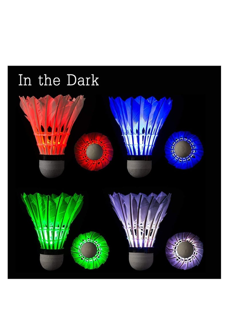Generic LED Badminton Shuttlecocks, Dark Night Glow Birdies Lighting for Outdoor & Indoor Sports Activities with Great Stability and Durability, gift Kids, Family, Friends 8Pcs - Image 2