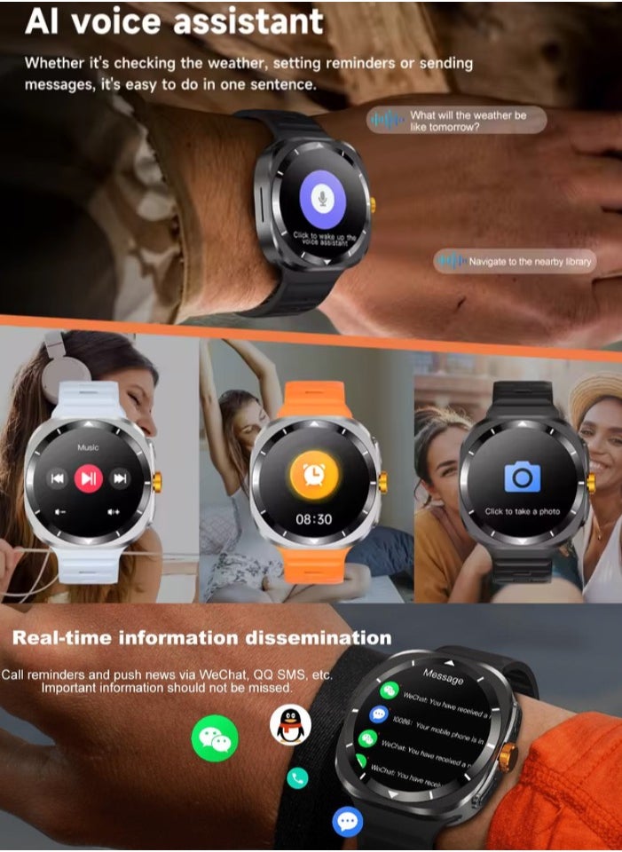 SH PROTECT TOUCH - Galaxy Watch 7 Ultra 47mm IP68 Waterproof Bluetooth Call Compass Smartwatch Smart Watch 7 Ultra 1.43" Super Amoled  Screen GPS Tracking Smart Watch  for Men Outdoor Sports - Image 1